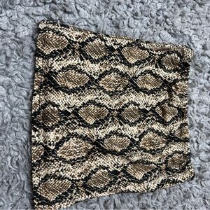 Snake Print crop tube top - Brown & Black Xs